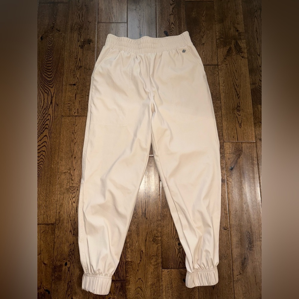 CALIA by Carrie Underwood Faux Leather Cream Athletic Jogger Pants Size Small - Picture 3 of 5
